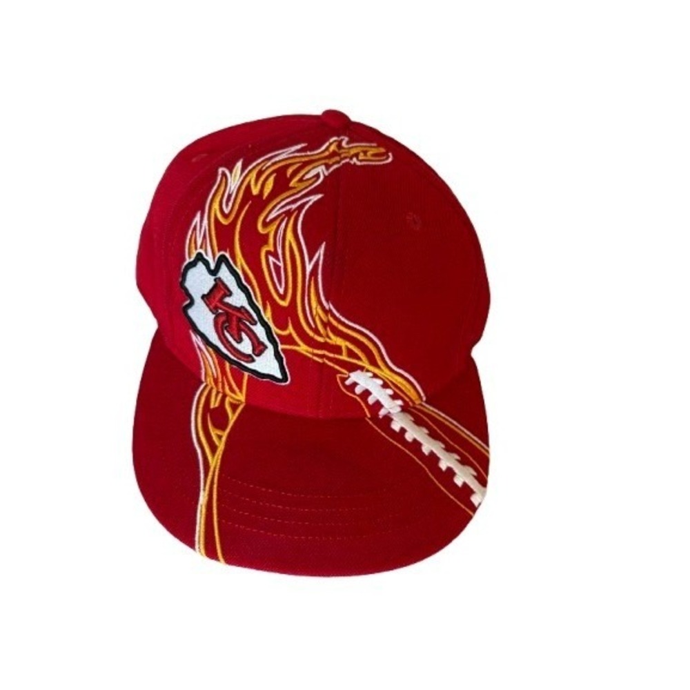 NFL Team Apparel Kansas City Chiefs Flame Fitted Hat Red Size 7 3/8